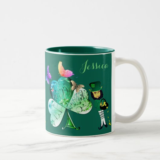 「Have a Happy St. Patrick's Day」レプレシャン ツートーンマグカップ (右)