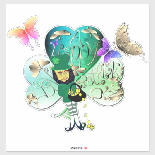 "Have a Happy St. Patrick's Day" Leprechaun  シール (シート)