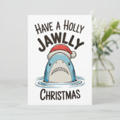Have A Holly Jawlly Christmas Shark Santa Hat シーズンカード (スタンド正面)