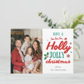 Have a Holly Jolly Christmas Family Photo シーズンカード (スタンド正面)
