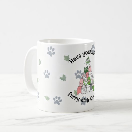 Have a little furry little Christmas コーヒーマグカップ (正面左)