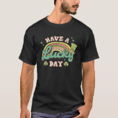 Have A Lucky Day C Rainbow Retro Groovy St Patrick Tシャツ (正面)