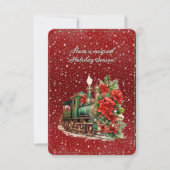 Have A Magical Christmas Train Engine Flowers カード (正面)