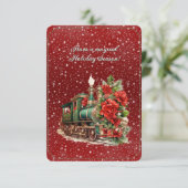 Have A Magical Christmas Train Engine Flowers カード (スタンド正面)