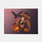 Have a Magical Halloween Cute Witch ドアマット (正面)