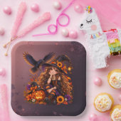 Have a Magical Halloween Cute Witch ペーパープレート (パーティー)
