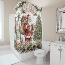 Have A Merry Christmas Santa Watercolor