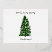 Have A Merry Christmas Tree 箔シーズンポストカード (正面)