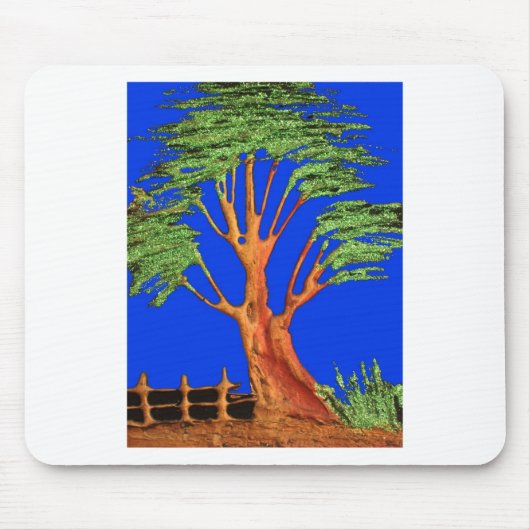 Have a Nice Day African  ECO Blue Sky Acacia Tree  マウスパッド (正面)