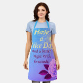 Have a Nice Day:  Better Night | Gratitude Pink Fl エプロン (着用した状態)