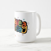 "Have a Nice Day" Retro Colorful Coffee Mug  コーヒーマグカップ (正面右)