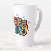 "Have a Nice Day" Retro Tall Latte Mug with Stars  カフェラテマグ (右アングル)