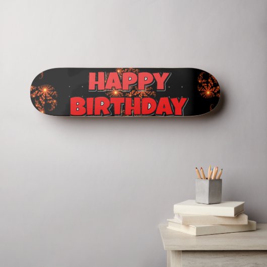 Have a Nice Day Skating! Happy Birthday スケートボード (ウォールアート (横))