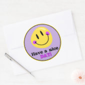 Have a Nice Day Smiley Face Cute Round Sticker ラウンドシール (封筒)