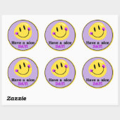 Have a Nice Day Smiley Face Cute Round Sticker ラウンドシール (シート)