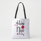Have a Nice Day Typography with Heart Balloons トートバッグ (正面)