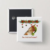 Have a Nutty Good Christmas Squirrel Holiday 缶バッジ (正面&裏面)