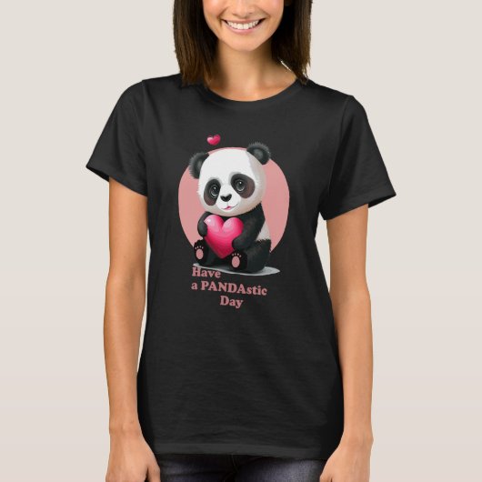 Have a Pandastic Day Cute Valentines Day Panda Hea Tシャツ (正面)