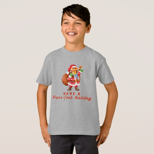 Have a Purr‑fect Holiday Tiger Christmas Shirt Tシャツ (正面フル)