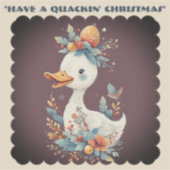 Have a Quackin' Christmas Duck Whimsical Naughty シール (正面)