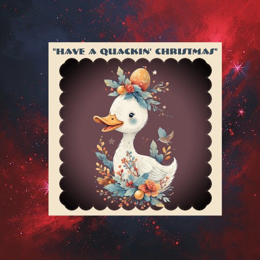 Have a Quackin' Christmas Duck Whimsical Naughty シール