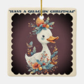 Have a Quackin' Christmas Duck Whimsical Naughty セラミックオーナメント (裏面)