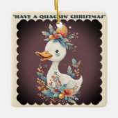 Have a Quackin' Christmas Duck Whimsical Naughty セラミックオーナメント (正面)