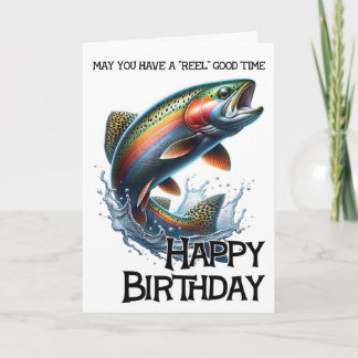 Have A Reel Good Birthday Card With Trout カード