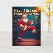 Have A Rockin' Good Christmas Folded Greeting Card カード (黄色い花)