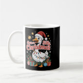 Have A Silly Christmas Funny Goose Santa Hat Light コーヒーマグカップ (左)
