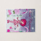 Have a Sweet Christmas :: Pink Cookie Poser Girl ジグソーパズル (横)