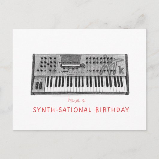 Have a synth-sational birthday- waldorf microwave ポストカード (正面)