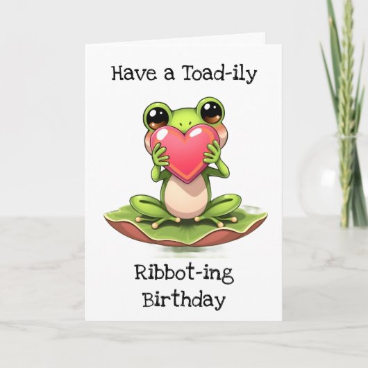 Have a Toad-ily Ribbot-ing Birthday カード (正面)