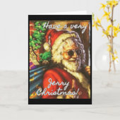 Have A Very Jerry Christmas Garcia Santa Holiday  カード (黄色い花)
