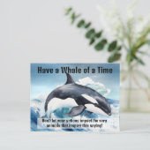 "Have a Whale of a Time" シャチの重要なイディオム ポストカード (スタンド正面)