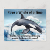 "Have a Whale of a Time" シャチの重要なイディオム ポストカード (正面)