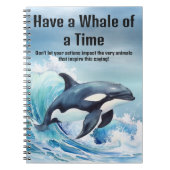 "Have a Whale of a Time" 重要なイディオム シャチ ノートブック (正面)