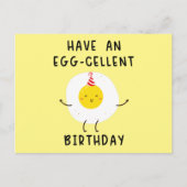 have an eggcellent birthday funny birthday ポストカード (正面)
