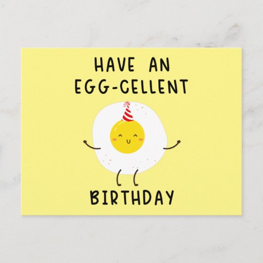 have an eggcellent birthday funny birthday ポストカード (正面)