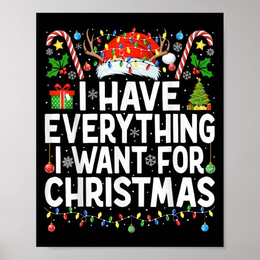 Have Everything I Want For Christmas Couple Pajama ポスター (正面)