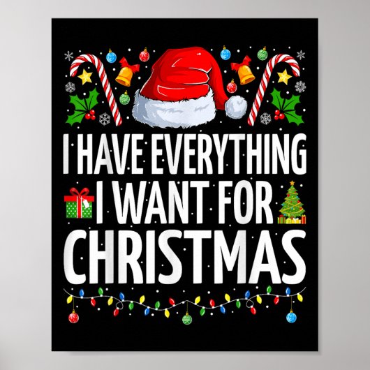 Have Everything I Want For Christmas Couple Pajama ポスター (正面)