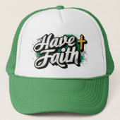 Have Faith Christian Trucker Hat Cross Graffiti キャップ (正面)