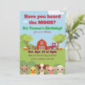 Have you heard the Moos, Barnyard animal Birthday 招待状 (スタンド正面)