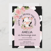 Have You Heard the Moos Pink  Cow Print  Birthday 招待状 (正面)