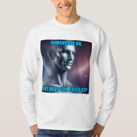 Have you Tried AI - Men's White Long Sleeve Tシャツ (正面)
