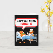 Have You Tried Icing It Gingerbread Funny Nurse Ch カード (黄色い花)