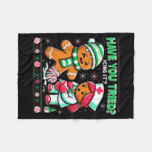 Have You Tried Icing It Gingerbread Icu Nurse Chri フリースブランケット (正面(横))