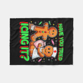 Have You Tried Icing It Gingerbread Icu Nurse Chri フリースブランケット (正面(横))