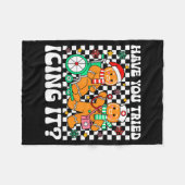 Have You Tried Icing It Gingerbread Nurse Christma フリースブランケット (正面(横))