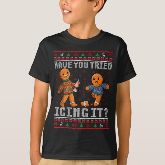 Have You Tried Icing It Ugly Christmas Gingerbread Tシャツ (正面)